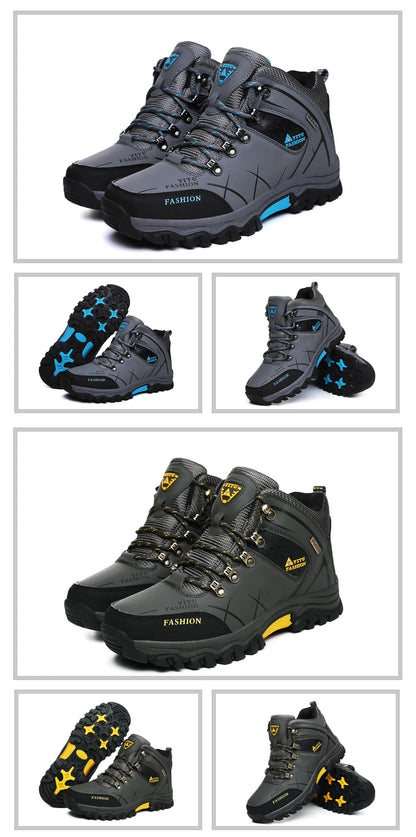 Botas de invierno y nieve impermeables de cuero dividido para hombre