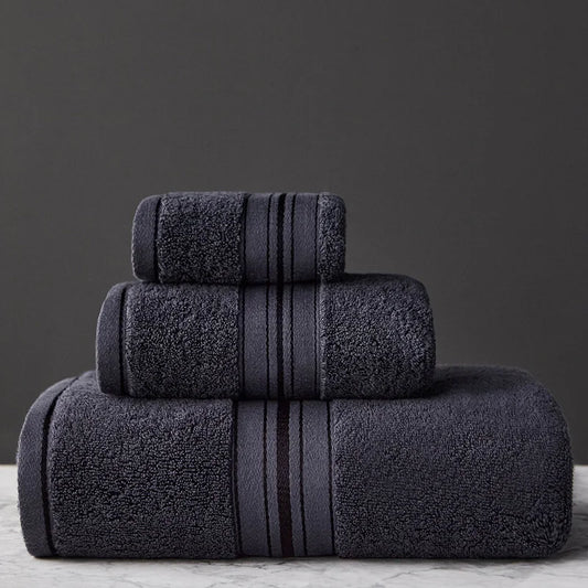 Egyptian Cotton 3-Piece Towel Set – Bath, Hand & Face, 1 kg