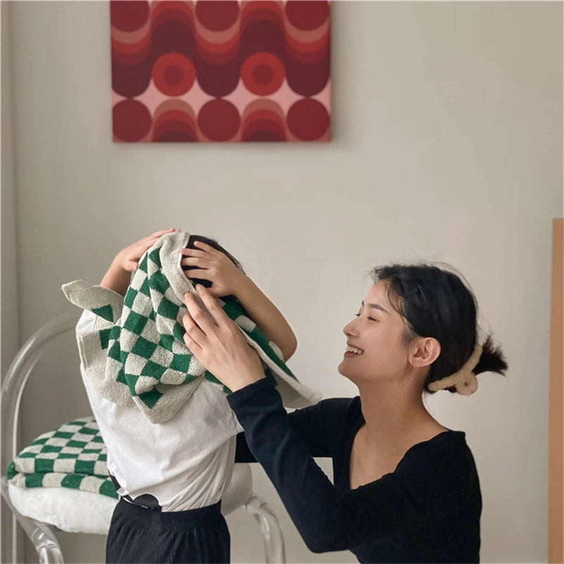 Retro Checkered Towels – Hand, Bath or 2-Pack