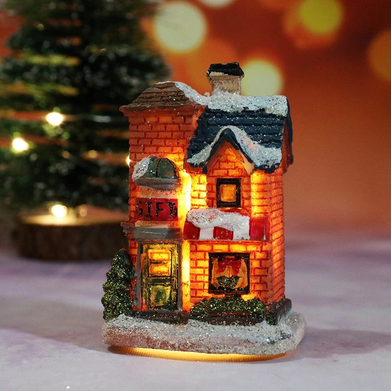Light-Up Christmas Village House – Battery LED Resin Ornament