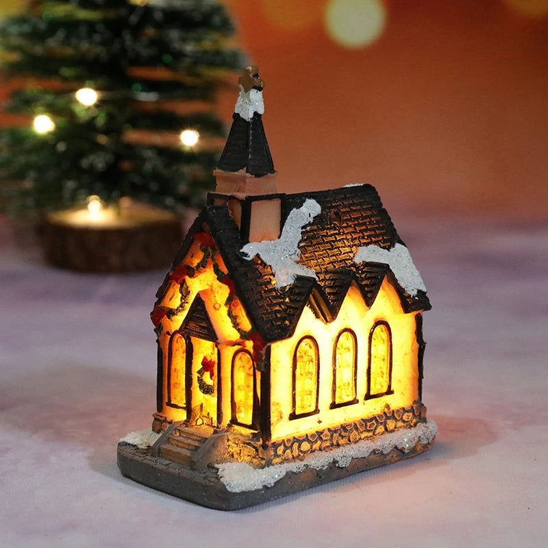 Light-Up Christmas Village House – Battery LED Resin Ornament