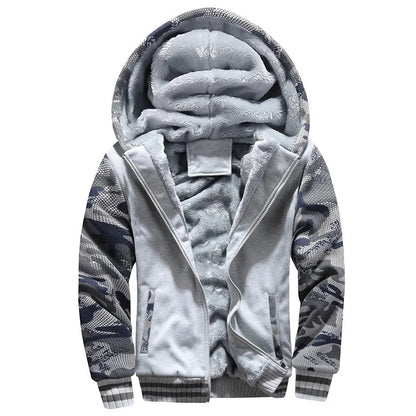 WHWR Giacca con cappuccio e zip mimetica da uomo