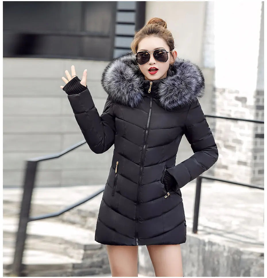 2026 New Arrival Fashion Slim Women Winter Jacket Cotton Padded Warm Thicken Ladies Coat Long Coats Parka Womens Jackets
