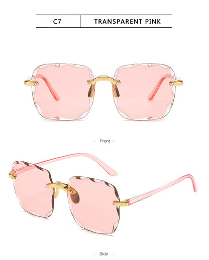3-Pack Square Rimless Sunglasses | UV400 Summer Shades
