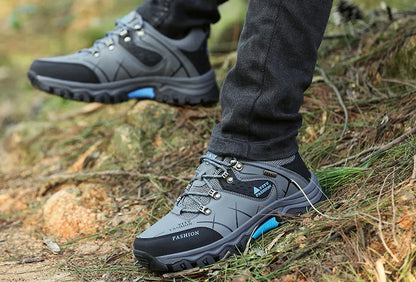 Botas de invierno y nieve impermeables de cuero dividido para hombre