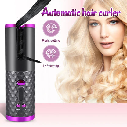 Fer à boucler automatique sans fil | Rechargeable par USB, anti-brûlure, fer à friser sans fil 200°C