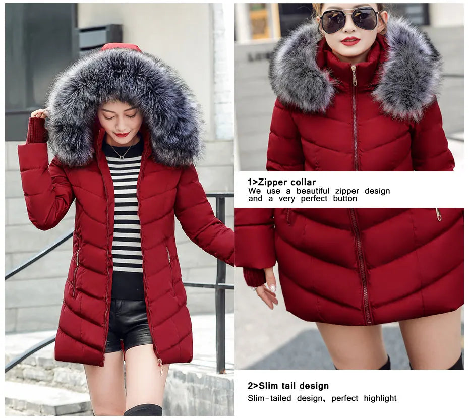 2026 New Arrival Fashion Slim Women Winter Jacket Cotton Padded Warm Thicken Ladies Coat Long Coats Parka Womens Jackets