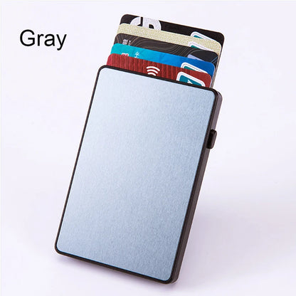 Portacarte RFID Pop-Up – Sottile custodia in alluminio, Contiene 4–6 carte