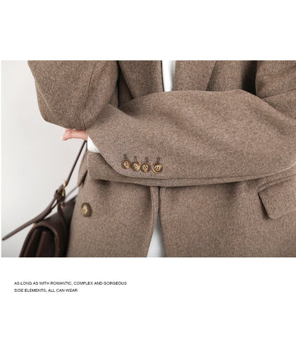 CHIC VEN Damen-Langmantel aus Wollmischung mit einem Knopf