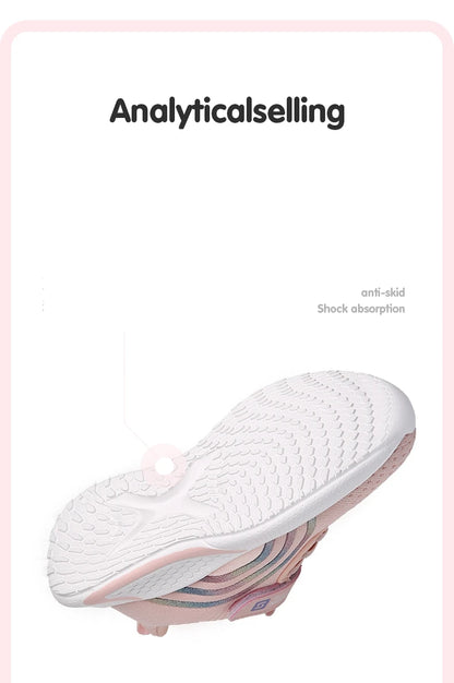 Scarpe casual da bambina, sneaker bianche in mesh, calzature estive da scuola a calzino, scarpe sportive alla moda per ragazze, scarpe da corsa autunnali