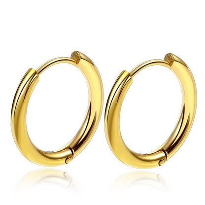 Stainless Steel Huggie Hoop Earrings – Small Gold or Silver Hoops