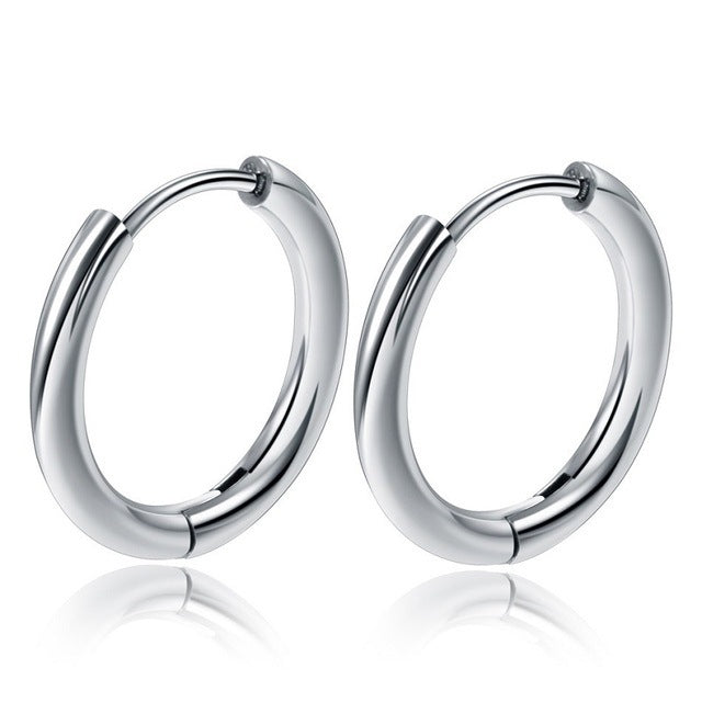 Stainless Steel Huggie Hoop Earrings – Small Gold or Silver Hoops