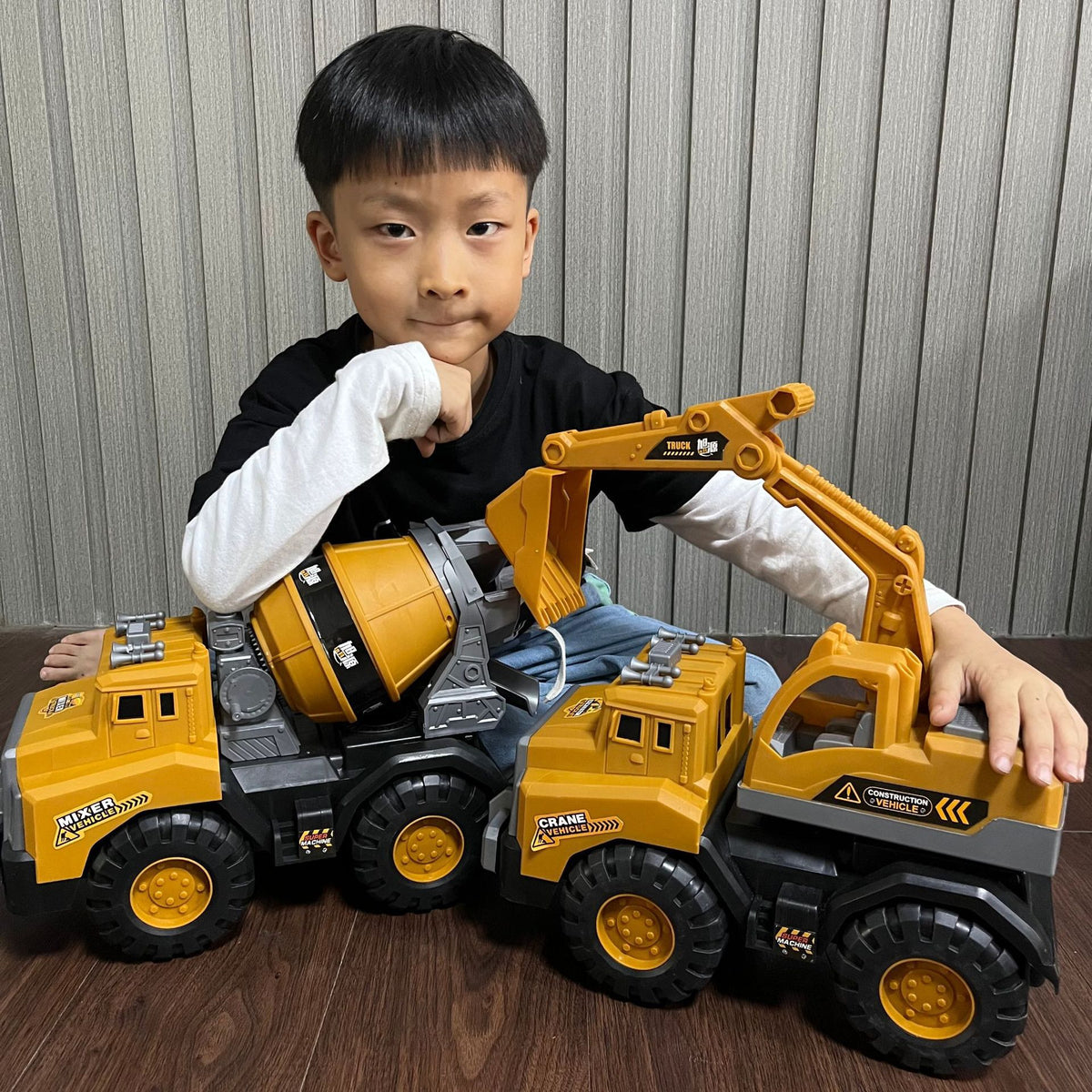 Large Construction Truck Toys – Excavator, Loader, Mixer & Crane