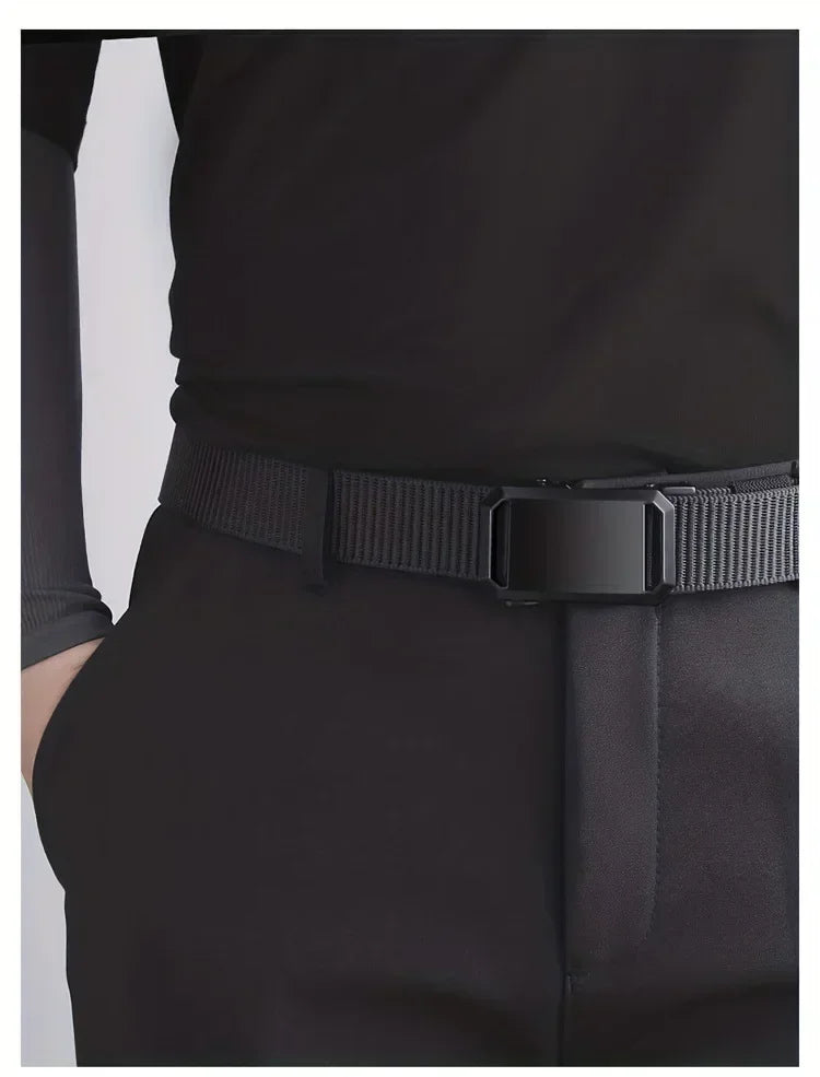 Automatic Buckle Canvas Belt for Men – Casual Outdoor & Work Belt