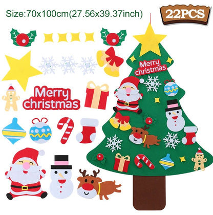 Sapin de Noël en feutrine à faire soi-même pour enfants – Sapin mural avec décorations à coller