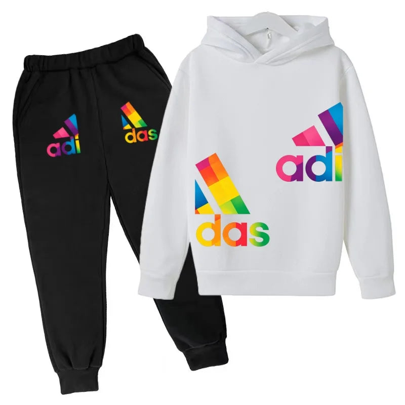 Kids' Printed Sweatshirt & Pants Set - 2-Piece Casual Sports Outfit, Ages 3-12