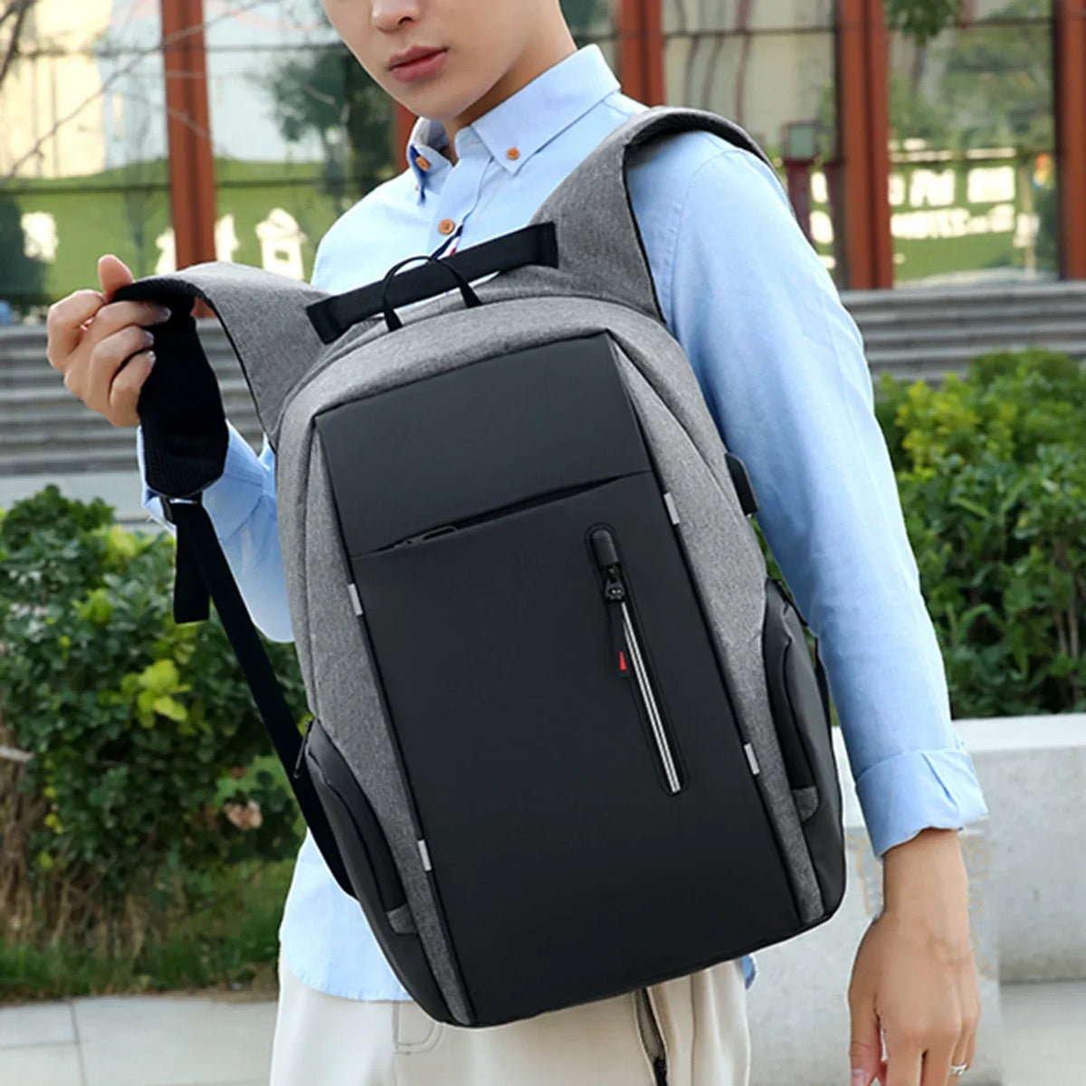 17" Laptop Backpack with USB Charging Port - Waterproof Travel Bag for Men & Women