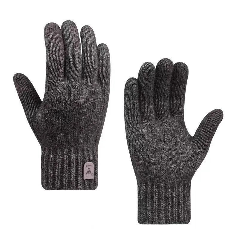 Men's Velvet-Lined Knit Touchscreen Gloves