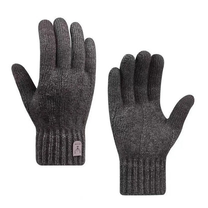Herren-Touchscreen-Strickhandschuhe mit Samtfutter