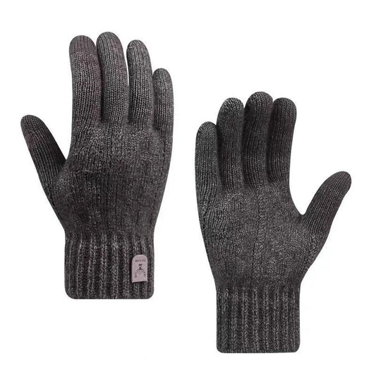 Men's Velvet-Lined Knit Touchscreen Gloves