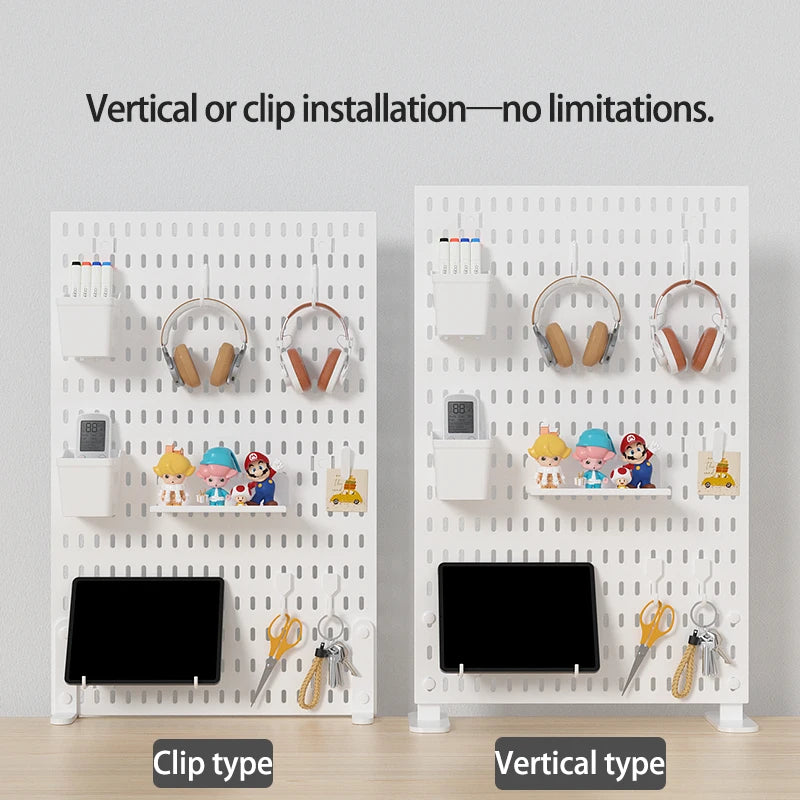 No Drill Desktop Pegboard Rack Gaming Room Organizer For Controllers Headphones Switch Figurine Stationery Storage