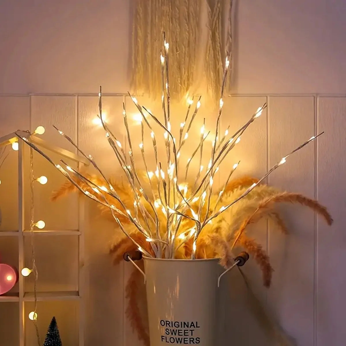 Lighted White Birch Branch – 20 LED Battery Fairy Light Decor