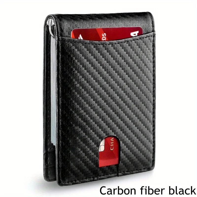 Men's Slim Bifold Wallet with Money Clip – RFID-Blocking