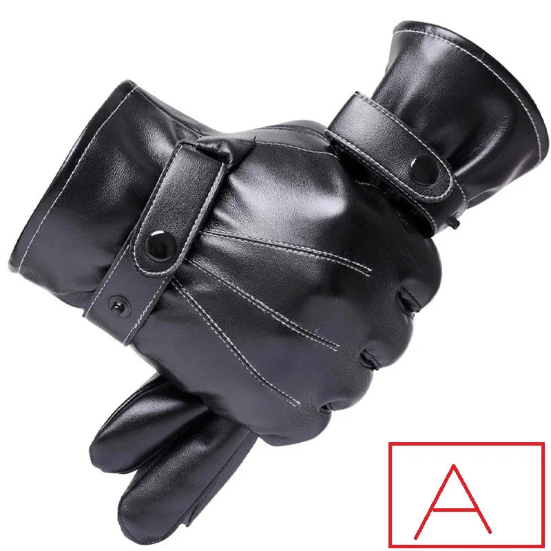 Men's Faux Leather Driving Gloves – Touchscreen, Non-Slip