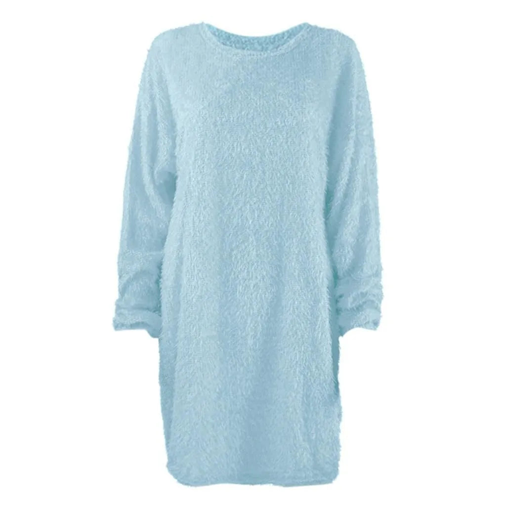 Women's Crewneck Knee-Length Sweater Dress