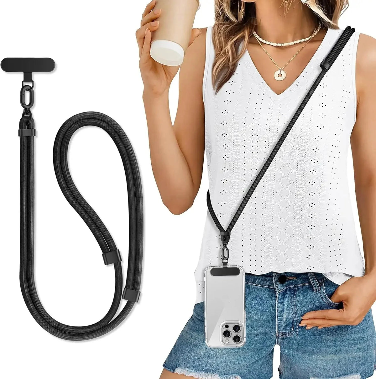 Crossbody Phone Lanyard – Adjustable Braided Phone Strap