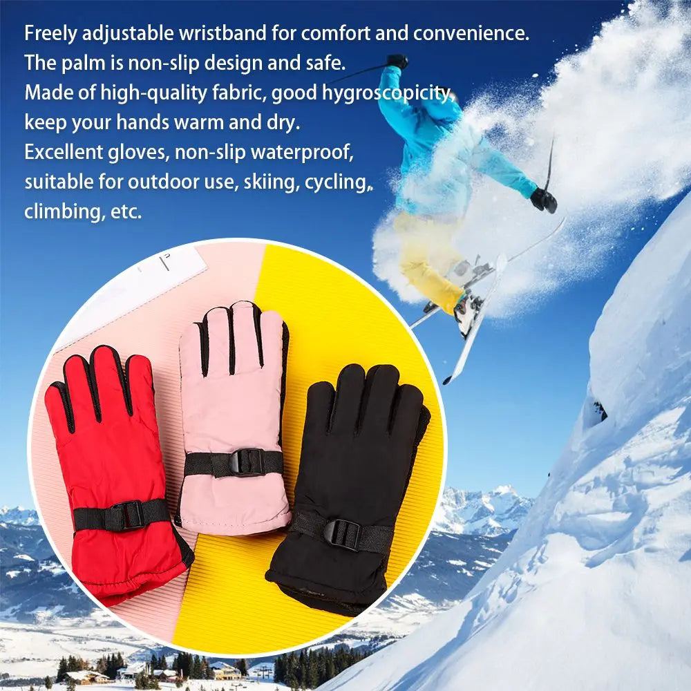 Ski Gloves for Kids & Adults – Adjustable Insulated Snow Gloves