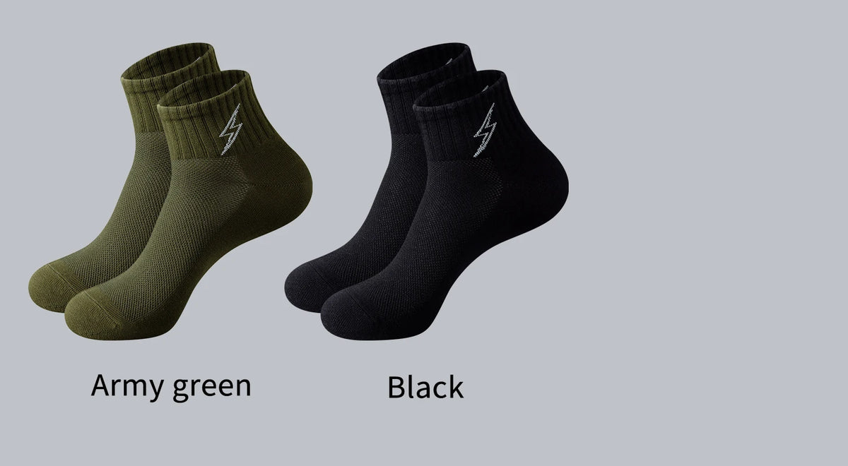 Men's Quarter Socks – 5 Pairs, Cotton-Blend Athletic Socks