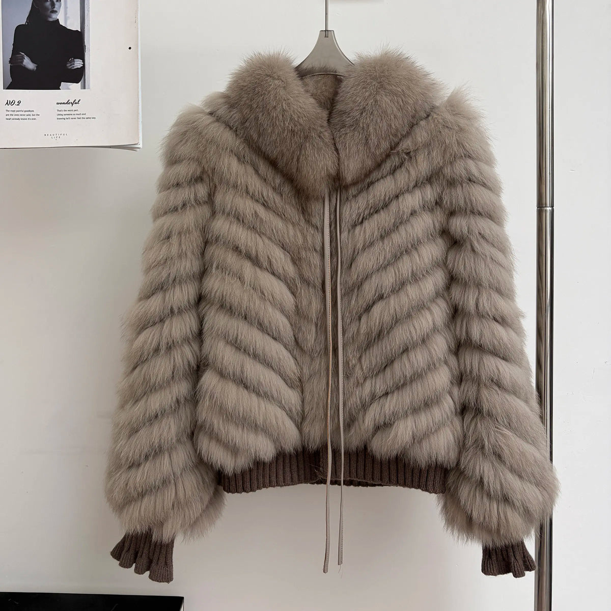 QIXHFUR Women's Real Fox Fur Coat Warm And Stylish Winter Coat Female Plush Women's Winter Coats Women Fur Coat Markdown Sale