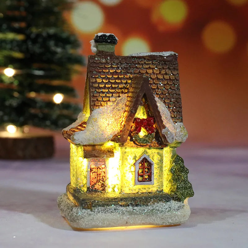 Light-Up Christmas Village House – Battery LED Resin Ornament