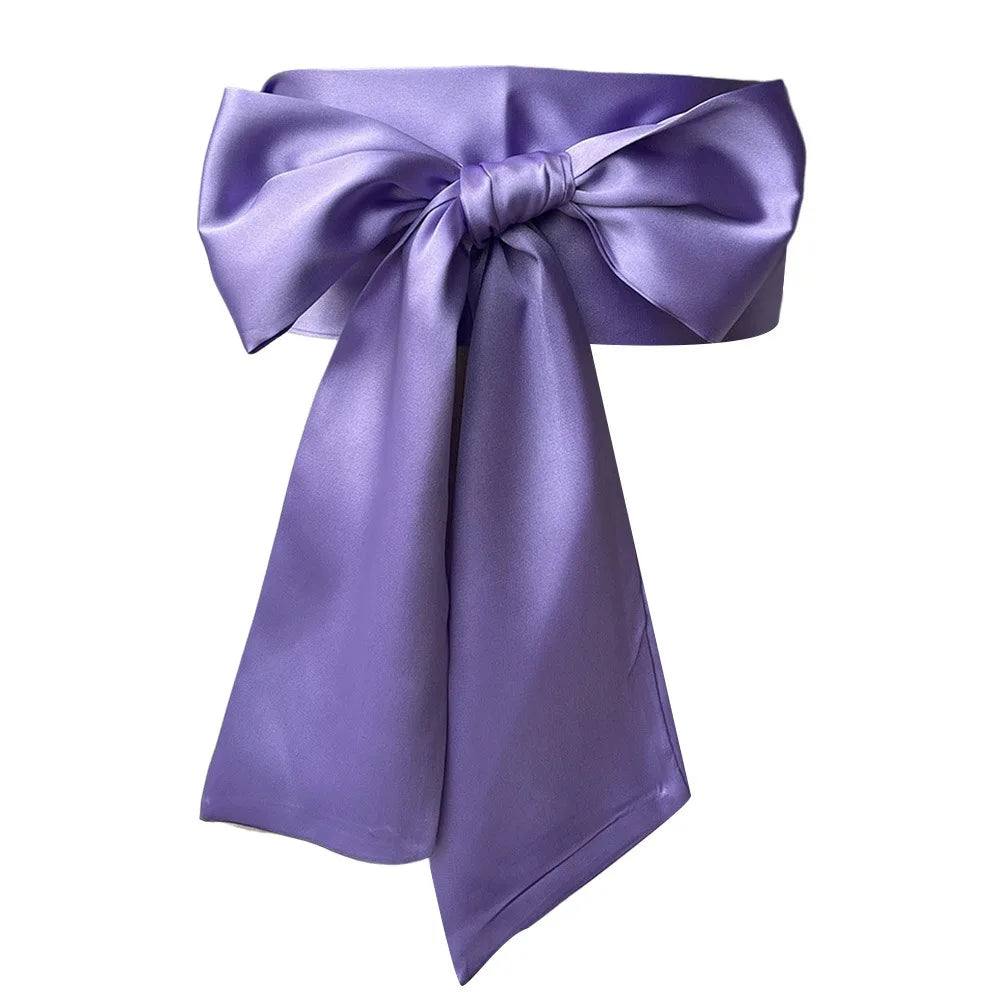 Satin Bow Waist Sash – Wide Ribbon Belt for Dresses, 20 Colours