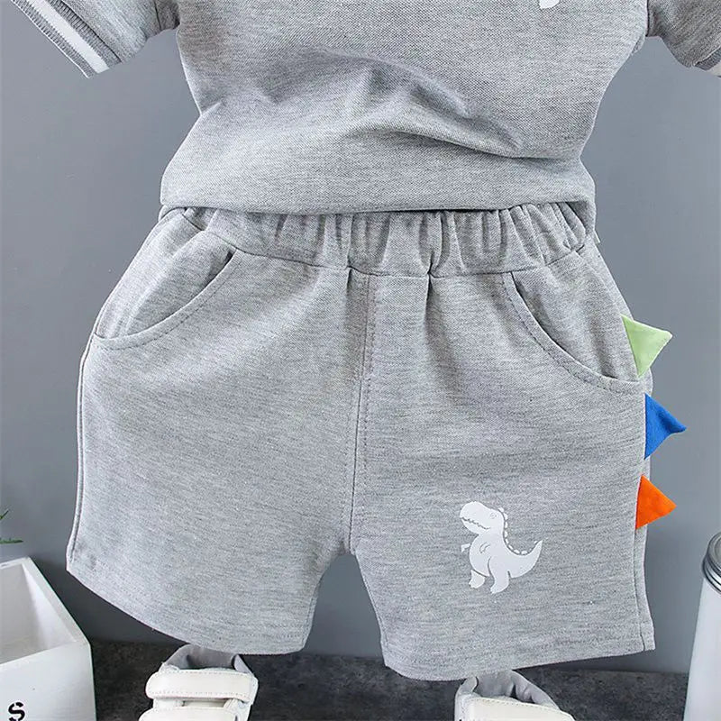 Baby Boys' Dinosaur T-Shirt & Shorts Set - 2-Piece Summer Outfit, 4M-5Y