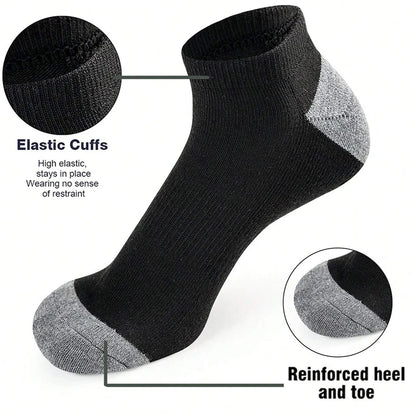 Men's Ankle Running Socks – 5 Pairs, Breathable Low-Cut Sport Socks