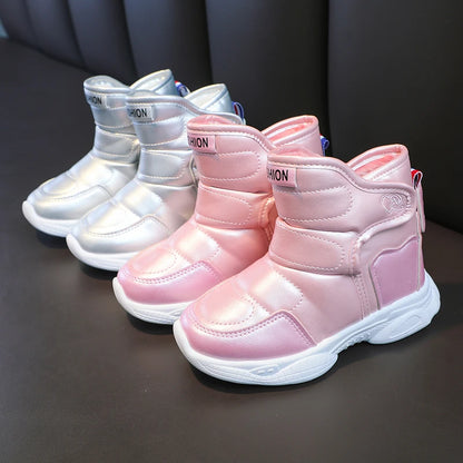 Kids' Plush-Lined Winter Sports Snow Boots