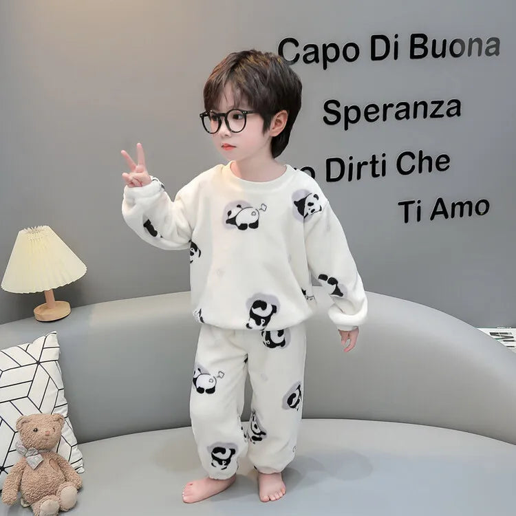 Kids' Flannel Fleece Pajama Set – Warm Toddler Sleepwear, 9 Months–6T