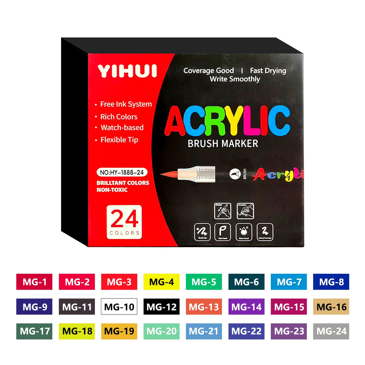 Acrylic Paint Markers – Brush-Tip Paint Pens, 12 to 60 Colours