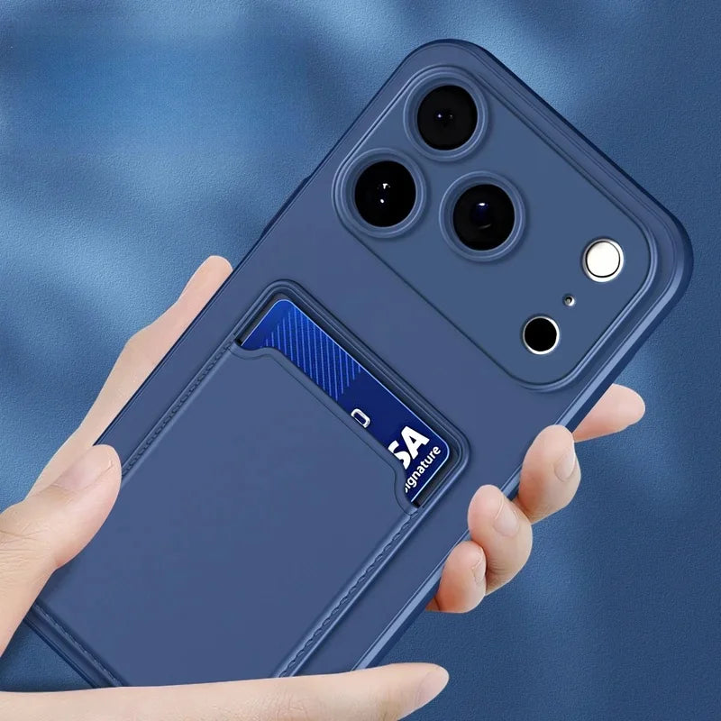 iPhone Card Holder Case with Camera Lens Protection
