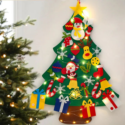 Sapin de Noël en feutrine à faire soi-même pour enfants – Sapin mural avec décorations à coller