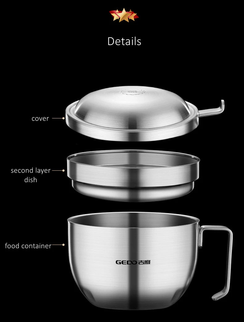 GEDO Insulated 304 Stainless-Steel Food Bowl
