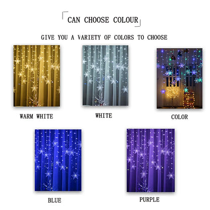 Snowflake Curtain Lights – 3.2 m LED Christmas Window Lights, 8 Modes