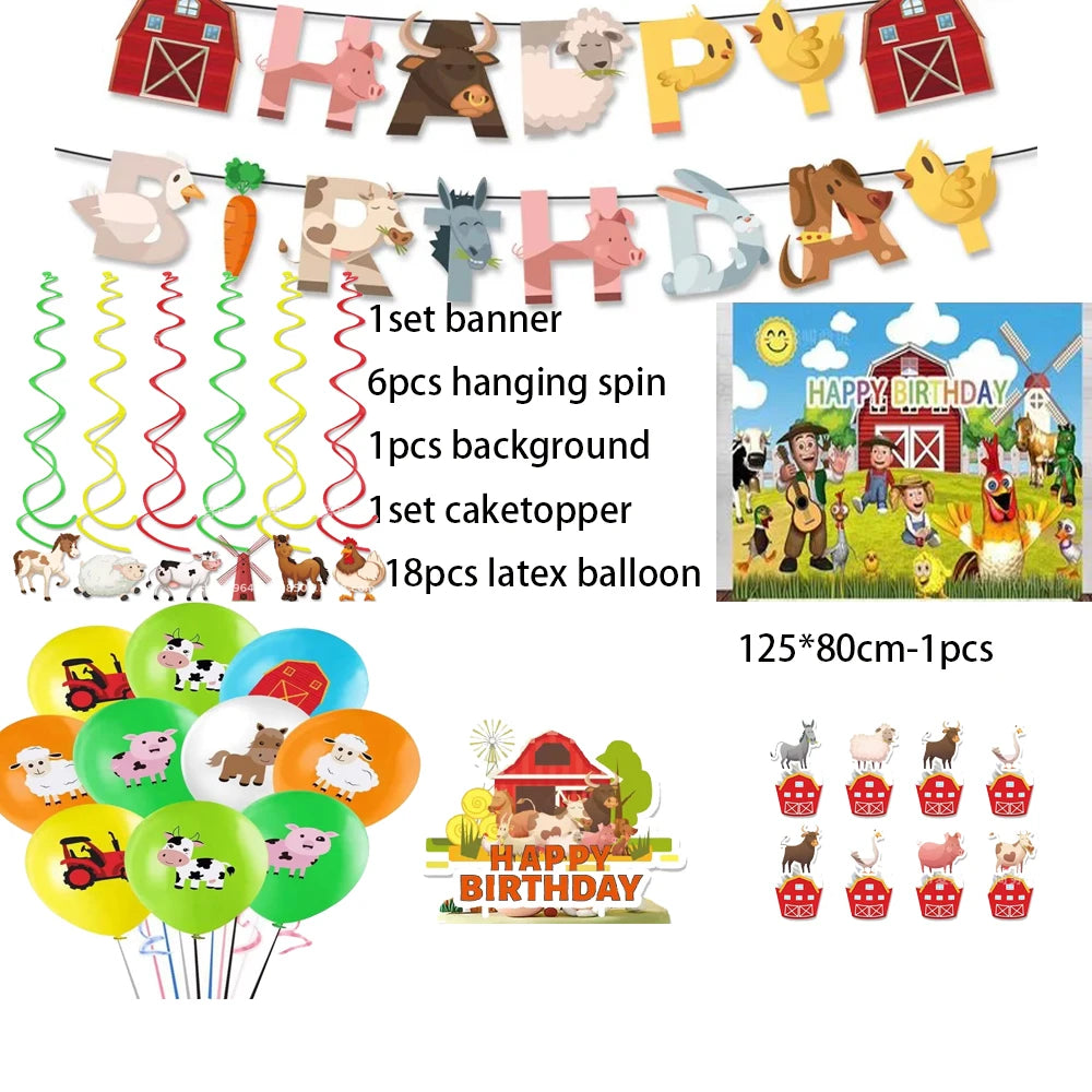 Farm-Themed Kids' Party Decorations & Tableware
