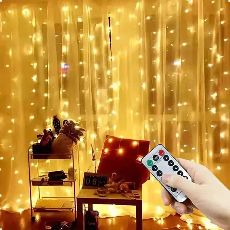 LED Curtain Fairy Lights with Remote – USB, 8 Modes, 3 m to 6 m