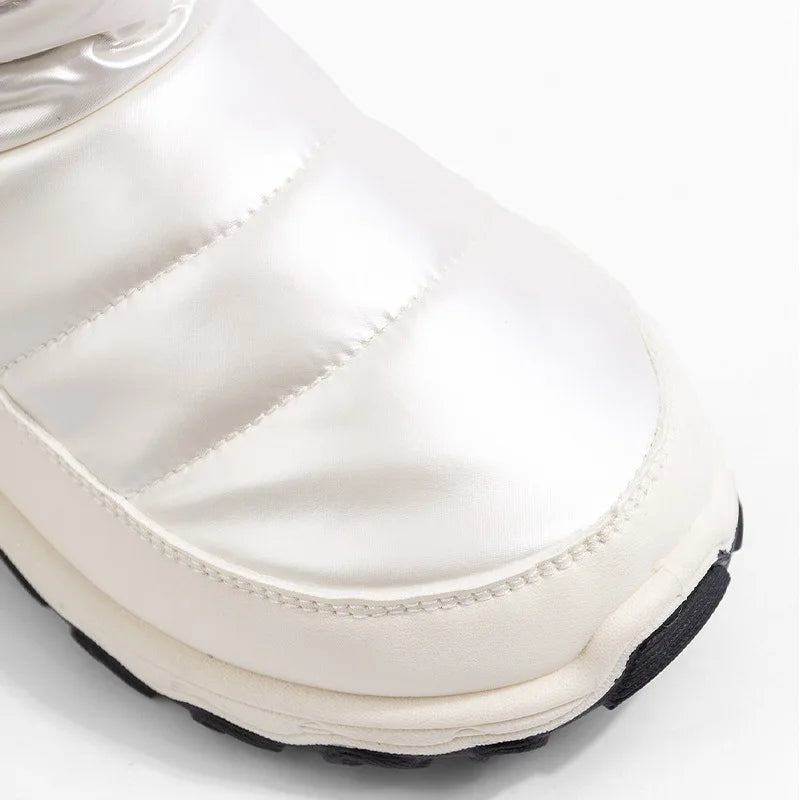 Girls' Waterproof Plush Snow Boots – White