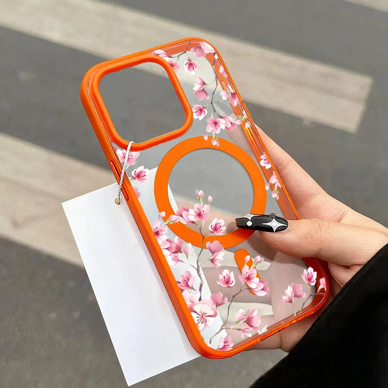 Pink Cherry Floral iPhone Case