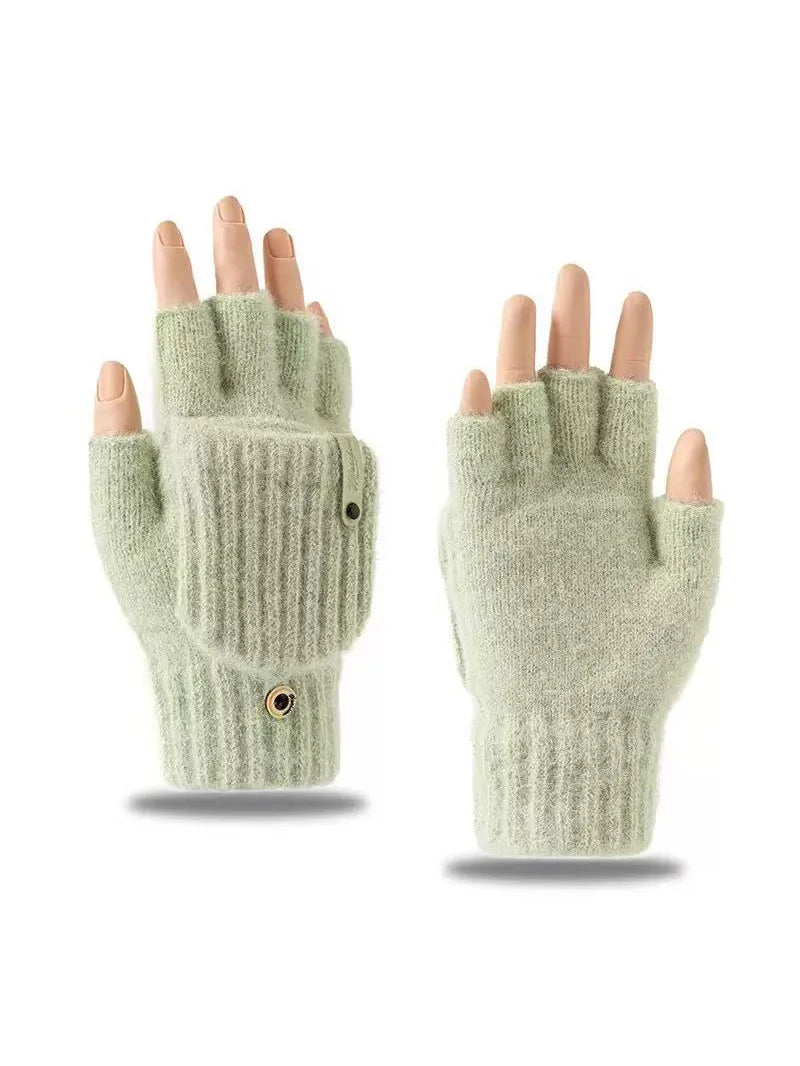 Girls' Knit Fingerless Gloves – Soft Winter Writing Gloves