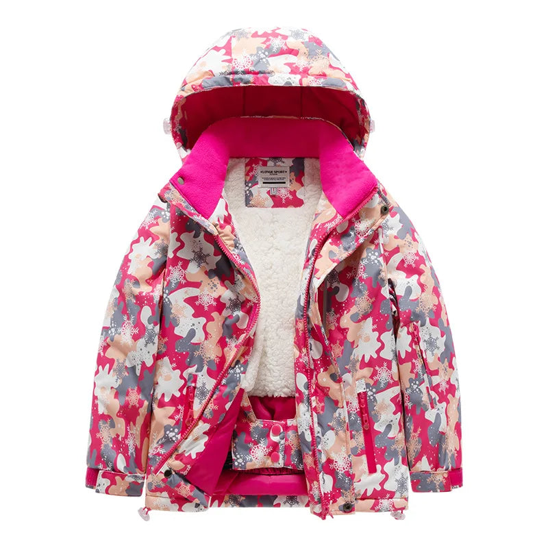 Children's Ski Suit Girls Boys Outdoor Thickened Waterproof Windproof Warm Teenager Ski Pants Equipment 100-165cm